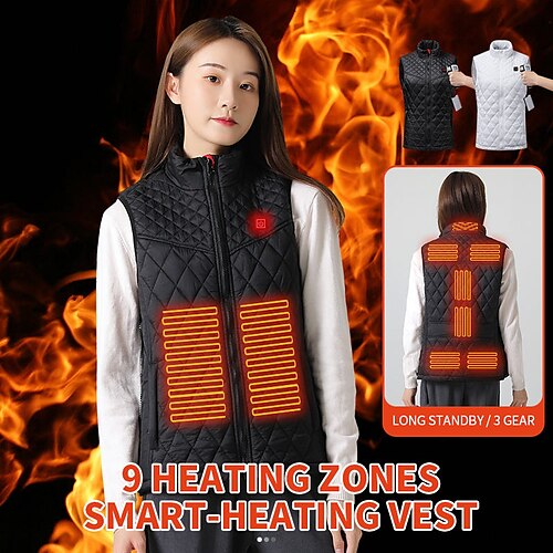 

9 Heating Zones Women Heated Vest Warmer Up USB Charging Electric Battery Winter Heated Vest For Ladies Unisex