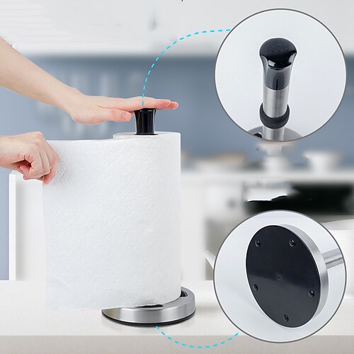 

kitchen towel holder vertical 304 stainless steel roll paper holder plastic wrap free punch napkin holder