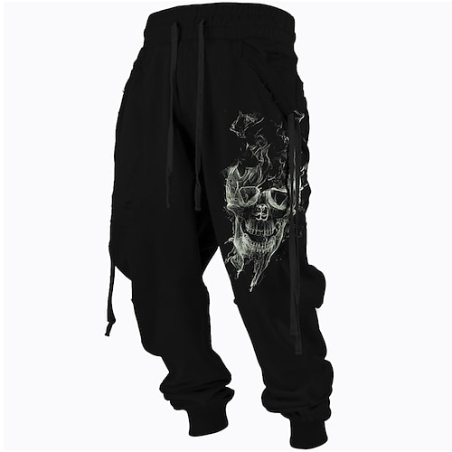 

Men's Sweatpants Joggers Trousers Drawstring Elastic Waist 3D Print Graphic Prints Comfort Breathable Sports Outdoor Casual Daily Cotton Blend Terry Streetwear Stylish Green Black Micro-elastic