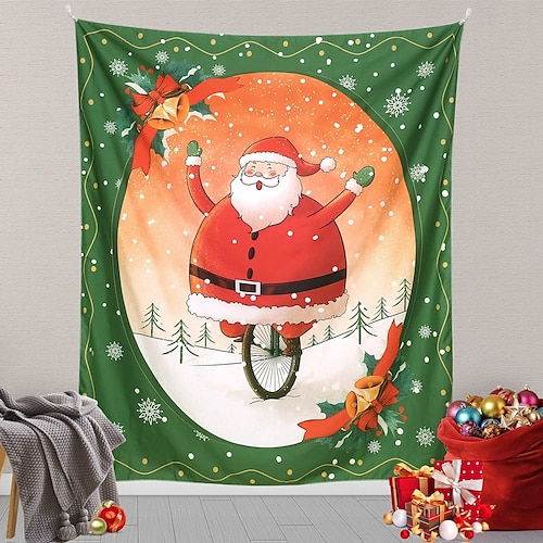 

weihnachten weihnachtsmann wandteppich kunst dekor decke vorhang hängen hause schlafzimmer wohnzimmer dekoration polyester