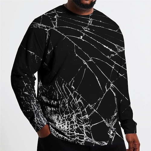 

Per uomo Plus Size maglietta Grande e alto Pop art Girocollo Manica lunga Primavera & Autunno Essenziale Di tendenza Streetwear Comodo Informale Sport Top