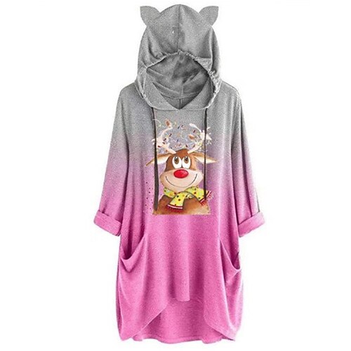 

Reindeer Masquerade Ugly Christmas Sweater / Sweatshirt Women's Christmas Christmas Carnival Masquerade Adults Party Christmas Polyester Top
