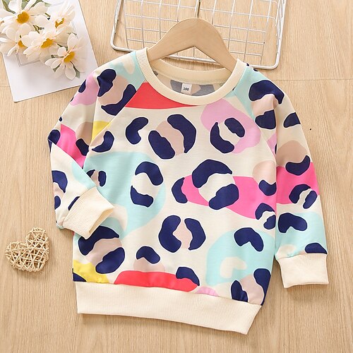 

Toddler Girls' Sweatshirt Color Block Outdoor Long Sleeve Crewneck Cute 3-7 Years Fall Multicolor / Spring