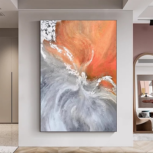 

Handmade Oil Painting Hand Painted Vertical Abstract Landscape Contemporary Modern Rolled Canvas (No Frame)