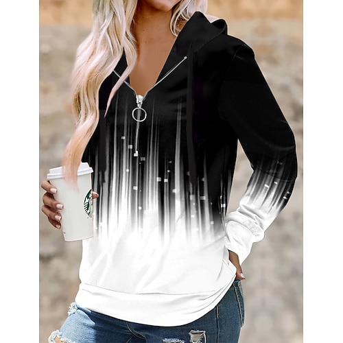 

Women's Pullover Active Streetwear Zipper Blue Pink White Hoodie Long Sleeve S M L XL XXL 3XL