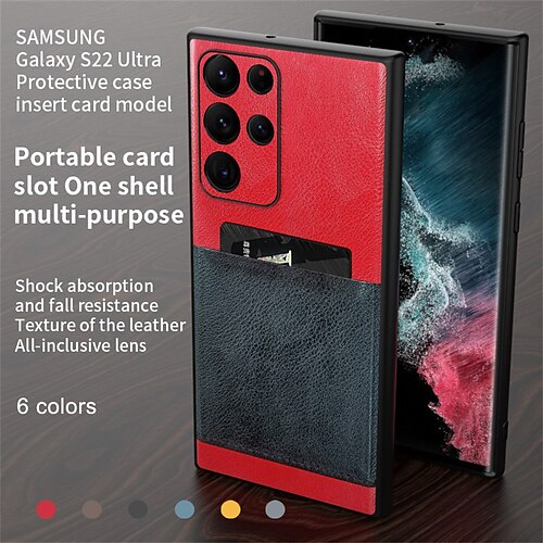 

Phone Case For Samsung Galaxy Classic Series A73 A53 A33 A13 S22 S22 Plus S22 Ultra Bumper Frame Full Body Protective Dustproof Solid Colored PC PU Leather