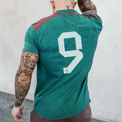 

Men's T shirt Tee Graphic Prints Crew Neck Blue 3D Print World Cup Outdoor Street Short Sleeve Print Clothing Apparel Sports Designer Casual / Summer / Summer