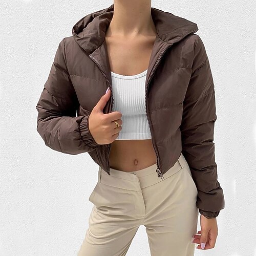 

Spicy Girls Punk & Gothic Y2K Year 2000 Masquerade Jacket Women's Full Zip Japanese Cosplay Costumes Brown Plain / Solid