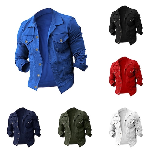 

Men's Coat Pocket Shirt Collar Plain Sport Athleisure Top Long Sleeve Breathable Soft Comfortable Casual Leisure Sports Everyday Use Casual Athleisure Daily / Winter