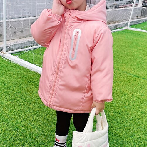 

Toddler Girls' Down Coat Solid Color Active School Coat Outerwear 7-13 Years Winter Black Blue Pink