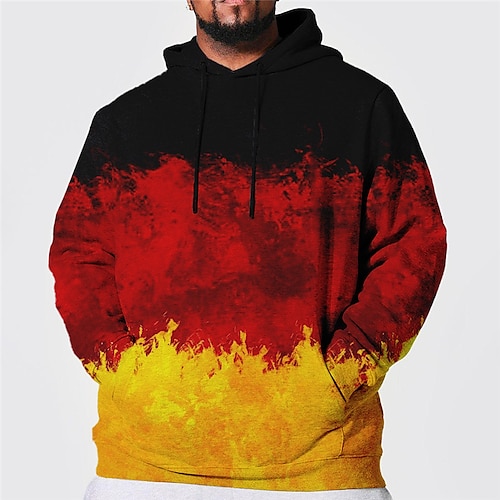 

Per uomo Plus Size Felpa con cappuccio pullover Grande e alto Color Block Con cappuccio Manica lunga Primavera & Autunno Essenziale Di tendenza Streetwear Comodo Da tutti i giorni Da mare Top