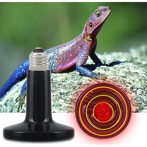 

Heating Lamp E27 100W 60W Infrared Ceramic Black Reptile Emitter Bulb is Applicable to Pet Chef Heater Chicken Lizard Turtle Feeder Aquarium Snake No Harm No Light AC220V