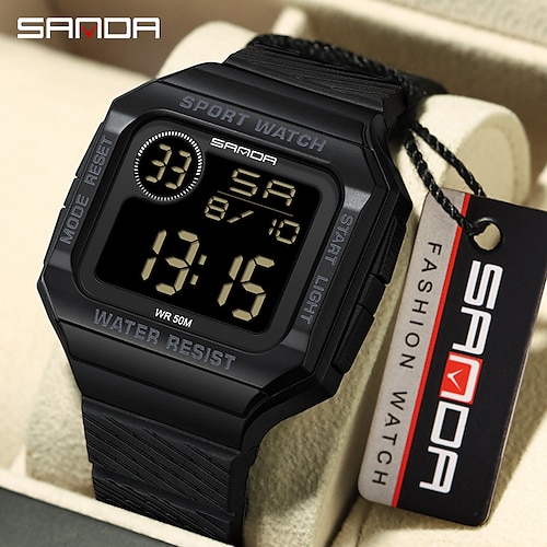 

SANDA Military Sports Watch Digital Watch LED Men Clocks Relojes Deportivos Waterproof Luminous Alarm Clock Male 2129