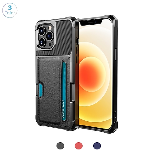 

Phone Case For Apple Back Cover Classic Series iPhone 14 Pro Max 13 12 11 Pro Max Mini X XR XS 8 7 Plus Bumper Frame Dustproof Card Holder Slots Solid Colored TPU PU Leather