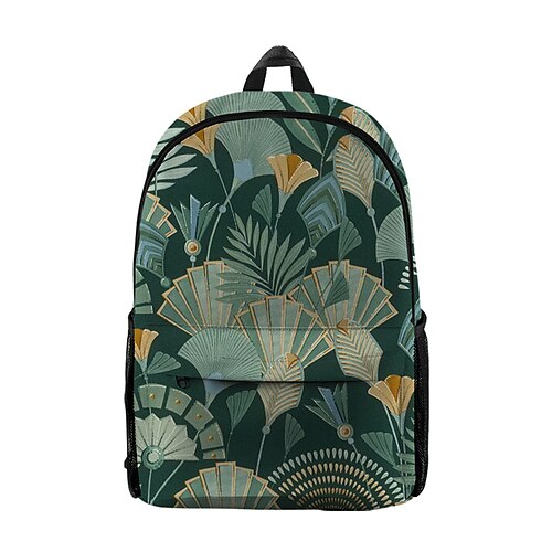

Kid's Unisex School Bag Bookbag Oxford 3D Print Adjustable Lightweight Zipper School Daily Dark Green