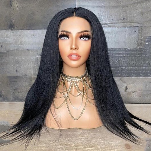 

brasiliansk jomfruhår yaki lige blonde foran menneskehår paryk med babyhår limfri menneskehår frontal blonde paryk til kvinder