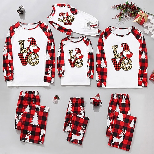 

Santa Claus Family Christmas Pajamas Nightwear Men's Women's Boys Girls' Cute Sweet Christmas New Year Christmas Eve Kid's Adults' Home Wear Polyester Top Pants