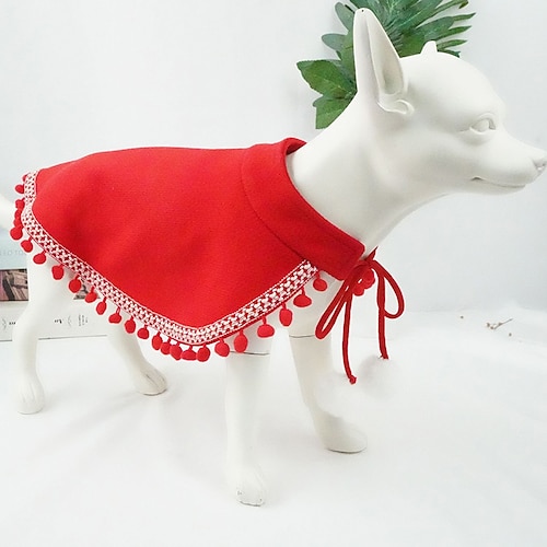 

Dog Cat Cloak Solid Colored Adorable Stylish Ordinary Casual Daily Outdoor Christmas Winter Dog Clothes Puppy Clothes Dog Outfits Warm Red Costume for Girl and Boy Dog Cotton S M L XL