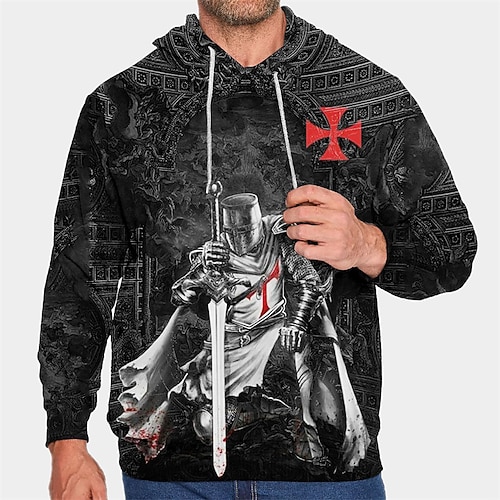

Men's Plus Size Hoodie Big and Tall Graphic Prints Hooded Long Sleeve Spring & Fall Basic Designer Casual Big and Tall Daily Sports Tops