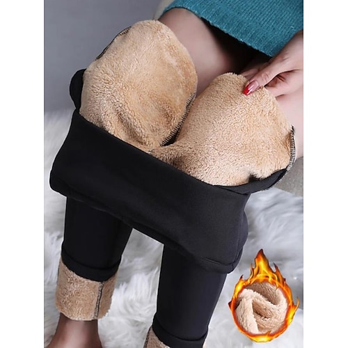 

Women's Fleece Pants Tights Leggings Cotton Fleece lined Thickened lamb velvet cotton pants 550g black (trousers) Thickened lamb velvet cotton pants 800g black (trousers) Pocket thickened lamb velvet