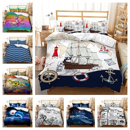 

Marine Organism Duvet Cover Quilt Bedding Sets Comforter CoverQueen/King Size/Twin/Single(1 Duvet Cover 1 Or 2 Pillowcases Shams)