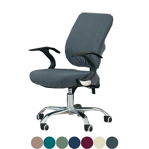 

Computer Office Chair Cover Stretch Rotating Gaming Seat Slipcover Jacquard Blue Green Soft Durable Washable