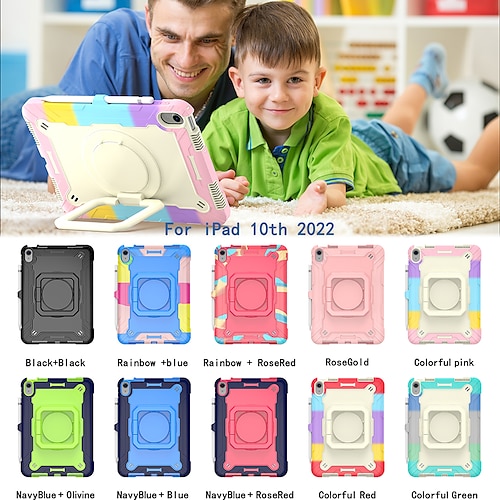 

For iPad 10th Generation Kickstand Protective Case 2022,iPad 10.9 Inch Cover with Matte Frosted Shockproof Back [Anti-Fingerprint,Anti-Scratch,Support Touch ID,Camera Protection]