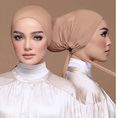 

Per donna Hijab musulmano Cuffia Esterno Interni Giornaliero Tinta unita / tinta unita Poliestere Informale Casual / quotidiano 1 pcs