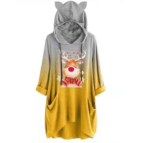 

Reindeer Masquerade Ugly Christmas Sweater / Sweatshirt Women's Christmas Christmas Carnival Masquerade Adults Party Christmas Polyester Top