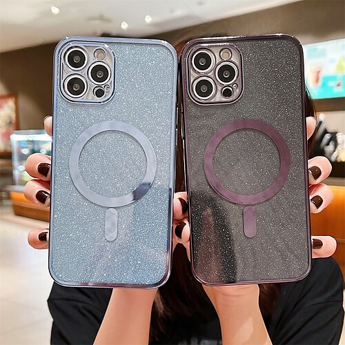 

Phone Case For Apple Back Cover Classic Series iPhone 14 Pro Max 13 12 11 Pro Max Mini X XR XS 8 7 Plus Bumper Frame Glitter Shine Dustproof Glitter Shine TPU