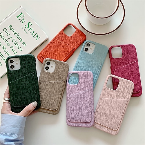 

Phone Case For Apple Back Cover Classic Series iPhone 14 Pro Max 13 12 11 Pro Max Mini X XR XS 8 7 Plus Dustproof Card Holder Slots Shockproof Solid Colored PC PU Leather