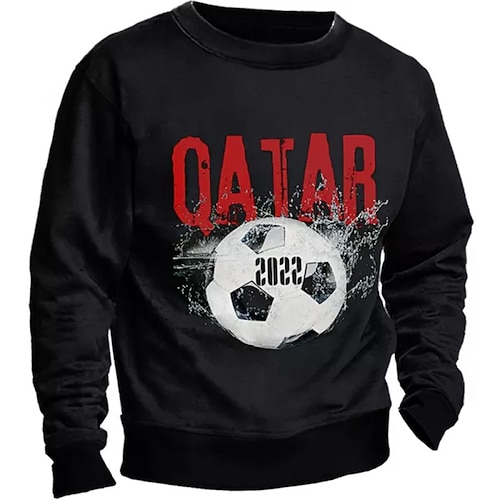 

Men's Sweatshirt Pullover Black Crew Neck Football Graphic Prints Print Daily Sports Holiday 3D Print Basic Streetwear Designer Spring & Fall Clothing Apparel World Cup Hoodies Sweatshirts Long