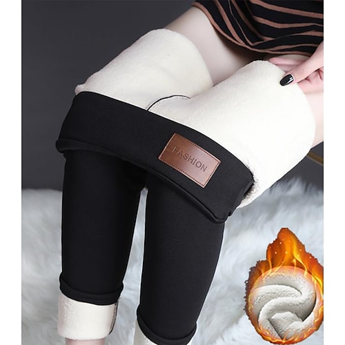 

Women's Fleece Pants Leggings Fleece lined Black Gray High Waist Basic Casual Daily Micro-elastic Thermal Warm S M L XL XXL