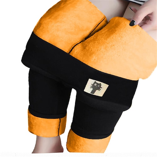 

Women's Plus Size Fleece Pants Leggings Print Cat Cat Casual Daily Going out High Full Length Winter Fall Light Pink Black Pink L XL XXL 3XL 4XL