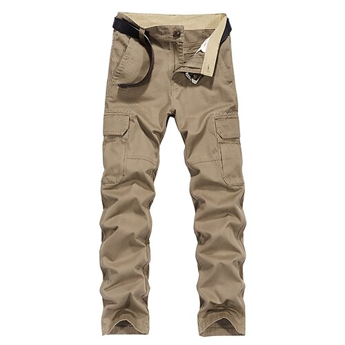 

Men's Cargo Pants Trousers Work Pants Multi Pocket Solid Colored Comfort Breathable Casual Daily Streetwear Cotton Blend Sports Fashion Black Khaki Micro-elastic