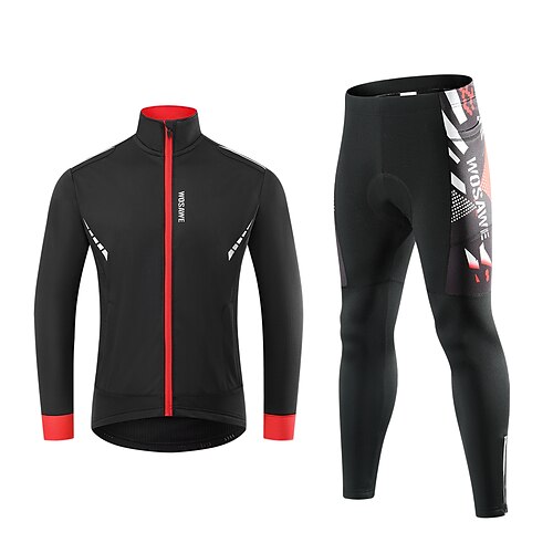 

WOSAWE Cycling Skiing Cycling Suit Warm in Autumn and Winter Thickened Windproof and Rain proof Jacket Pants Set