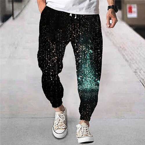 

Men's Joggers Trousers Drawstring Elastic Waist 3D Print Graphic Prints Comfort Breathable Sports Outdoor Casual Daily Streetwear Stylish Black Micro-elastic / Designer