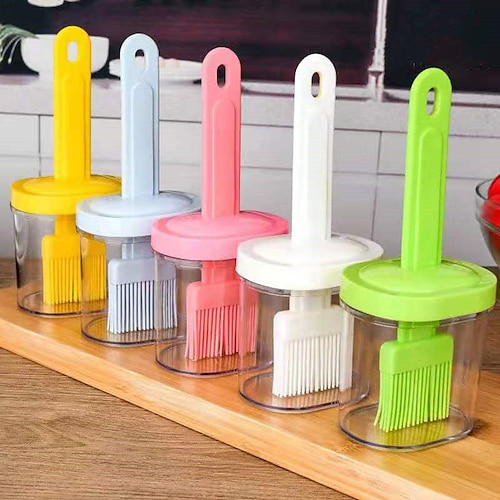 

Kitchen Silicone Oil Brush High Temperature Resistant All-in-one Bottle Brush Kitchen Outdoor Barbecue Baking Bread Oil Brush