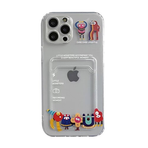 

Phone Case For Apple Classic Series iPhone 13 Pro Max 12 11 SE 2022 X XR XS Max 8 7 Bumper Frame Four Corners Drop Resistance Card Holder Slots Cartoon Silica Gel