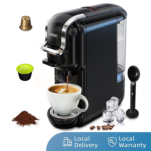 

HiBREW Coffee Machine Cafetera Hot/Cold 4in1 Multiple Capsule 19Bar DolceGusto-Milk&Nexpresso Capsule ESE pod Ground Coffee H2A