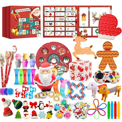 

Рождественский календарь Адвента слепая коробка Рождественский календарь, порванный вручную, набор слепых коробок для декомпрессии, сделай сам, снятие стресса, вентиляционное отверстие, игрушка,