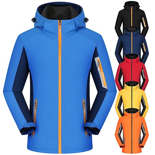 

Men's Women's Waterproof Hiking Jacket Rain Jacket Hiking Fleece Jacket Fleece Winter Outdoor Thermal Warm Waterproof Windproof Breathable Outerwear Trench Coat Top Hunting Ski / Snowboard Fishing