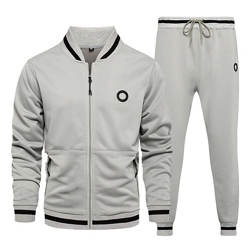 

Men's Tracksuit Sweatsuit Green Gray Black Crew Neck Solid Color Drawstring 2 Piece Sports Outdoor Daily Sports Basic Casual Big and Tall Fall Spring Clothing Apparel Hoodies Sweatshirts Long