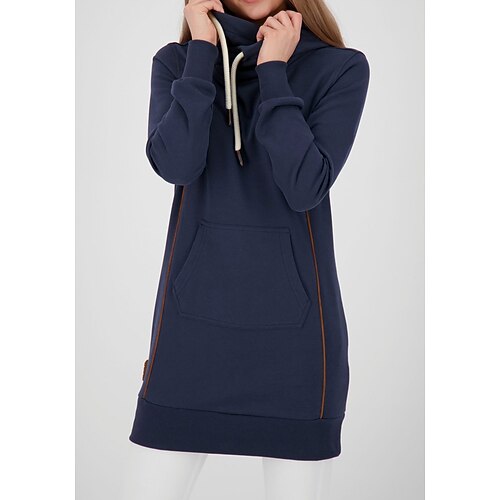 

Women's Casual Dress Hoodie Dress Short Mini Dress Navy Blue Long Sleeve Pure Color Ruched Pocket Fall Winter Hooded Casual Modern 2022 S M L XL XXL 3XL