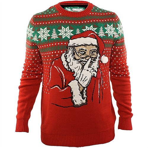 

Women's Ugly Christmas Sweater Pullover Sweater Jumper Ribbed Knit Knitted Santa Claus Crew Neck Stylish Casual Outdoor Christmas Winter Fall Red S M L / Long Sleeve / Weekend / Regular Fit