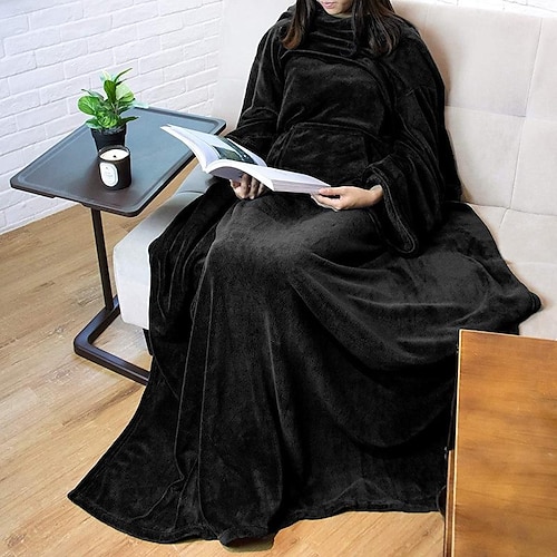 

Ovesized Wearable Blanket Hoodie, Sherpa Fleece Blanket for Women Men Flannel Sherpa Soft Warm Cozy Blanket Jacket Sweater Gift for Adult Teens One Size