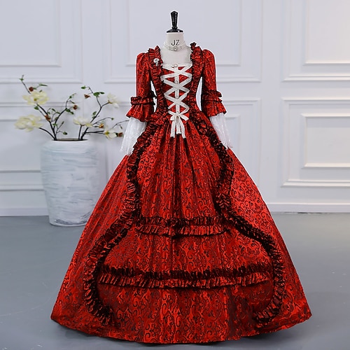 

Cinderella Vintage Princess Colonial Period Dress All Costume Vintage Cosplay Performance Party Halloween 3/4-Length Sleeve Maxi Princess Halloween / Lace