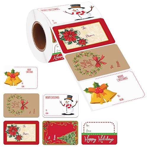 

250PCS Christmas Snowman Adhesive Labels Stickers Decoration Paper Scrapbooking Seal Thank You Stickers Stationery Supplies