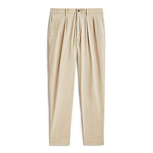 

Per uomo Pantaloni Pantaloni casual Plissettato Gamba dritta Tinta unica Comfort Traspirante Lunghezza intera Ufficio Giornaliero Misto cotone Di tendenza Informale Blu marino Beige Media elasticità