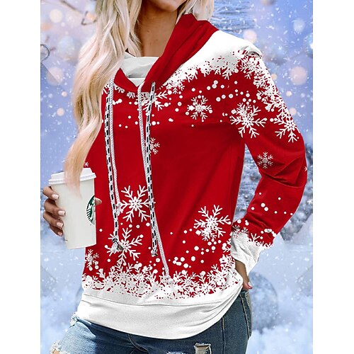 

Women's Hoodie Sweatshirt Active Party red 01 Red 02 Pink Graphic Christmas Hoodie Long Sleeve S M L XL XXL 3XL